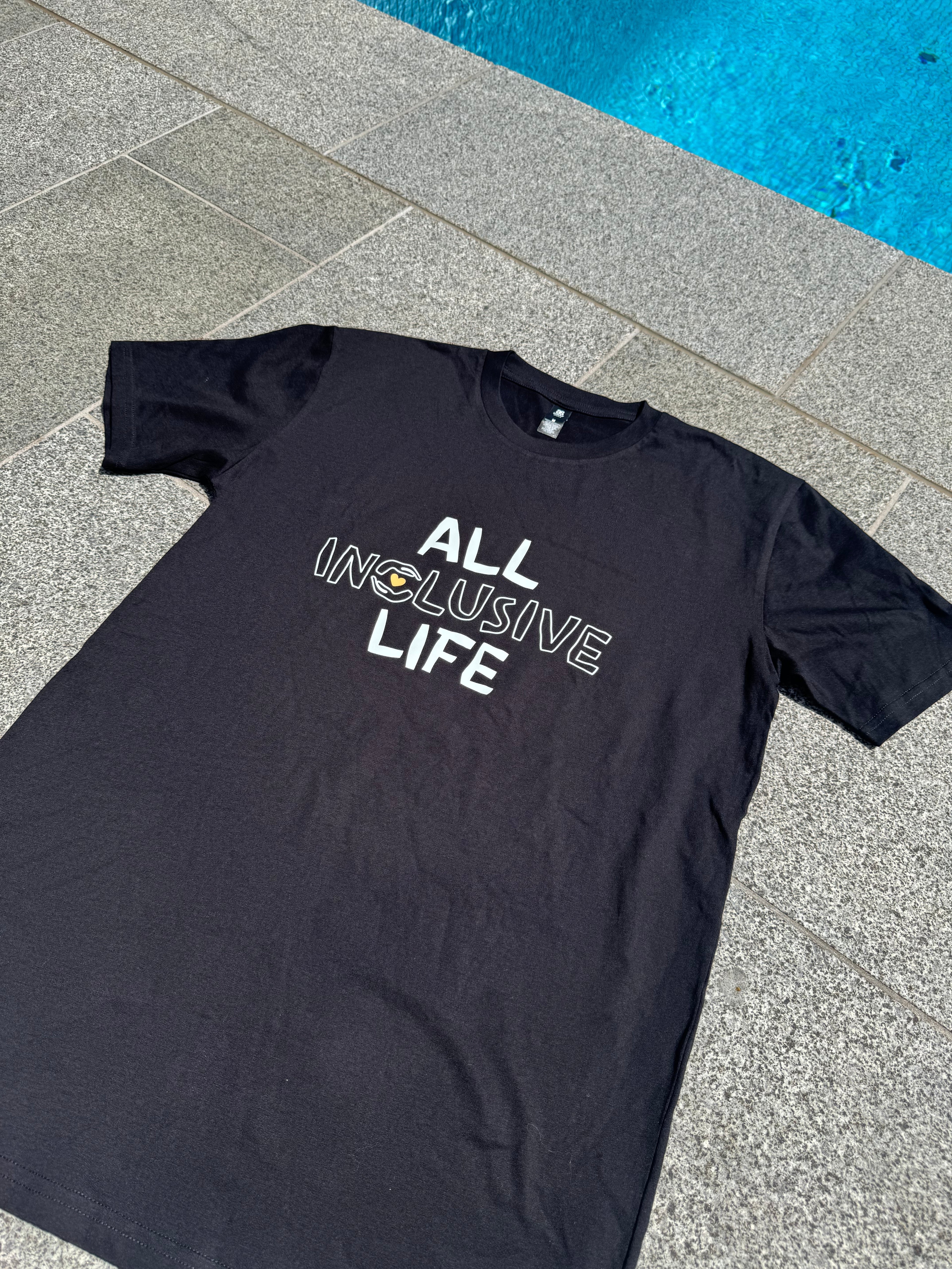 All Inclusive Life T-Shirt with ORANGE HEART (Unisex)