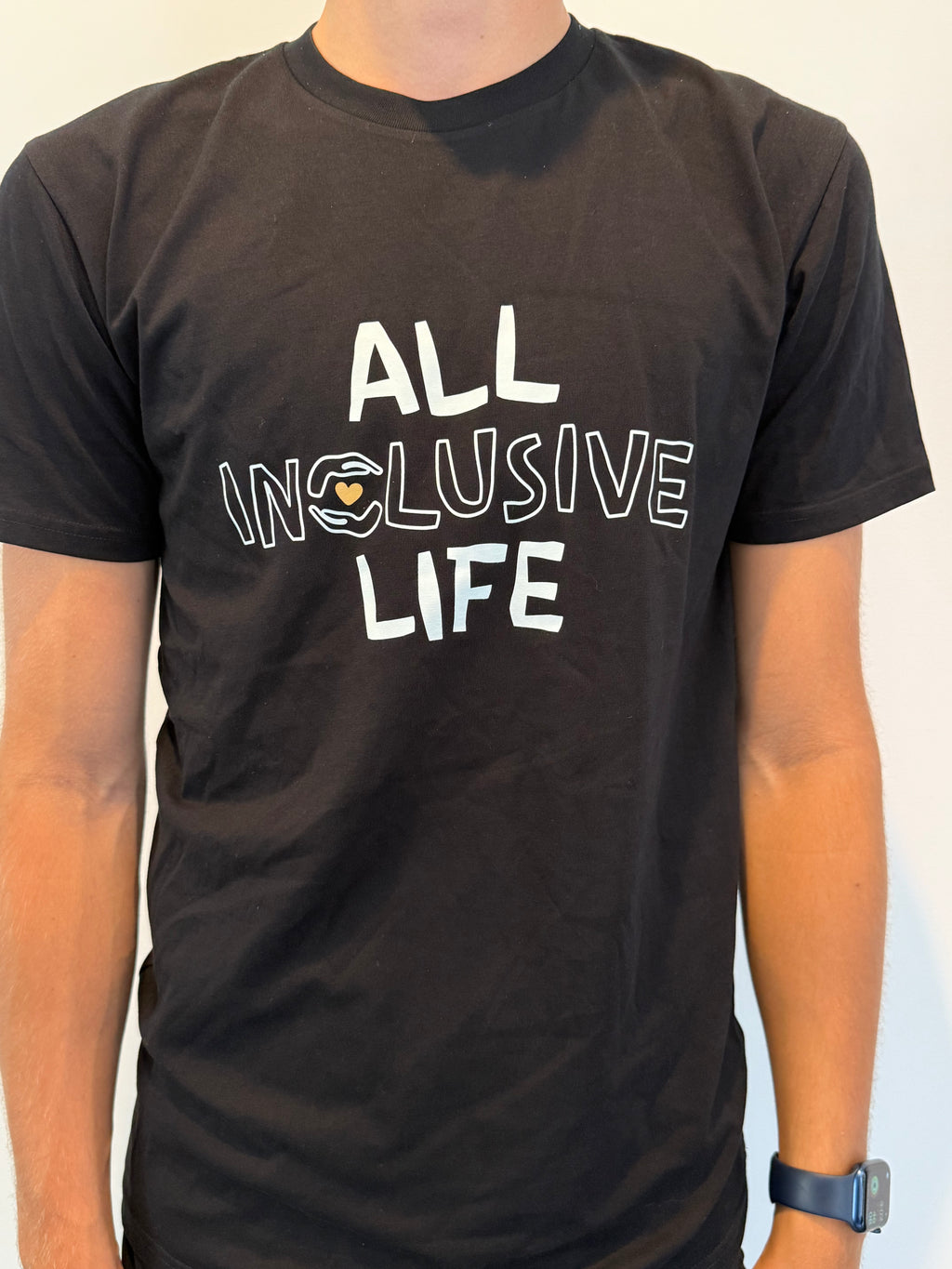 All Inclusive Life T-Shirt with ORANGE HEART (Unisex)